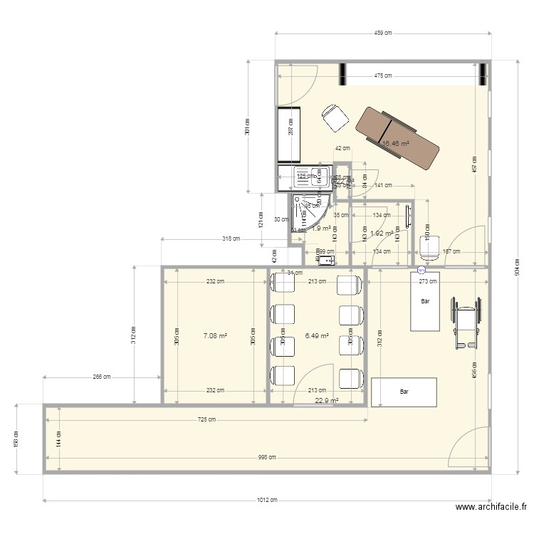 Extension cabinet proj 5 nv cab. Plan de 7 pièces et 57 m2