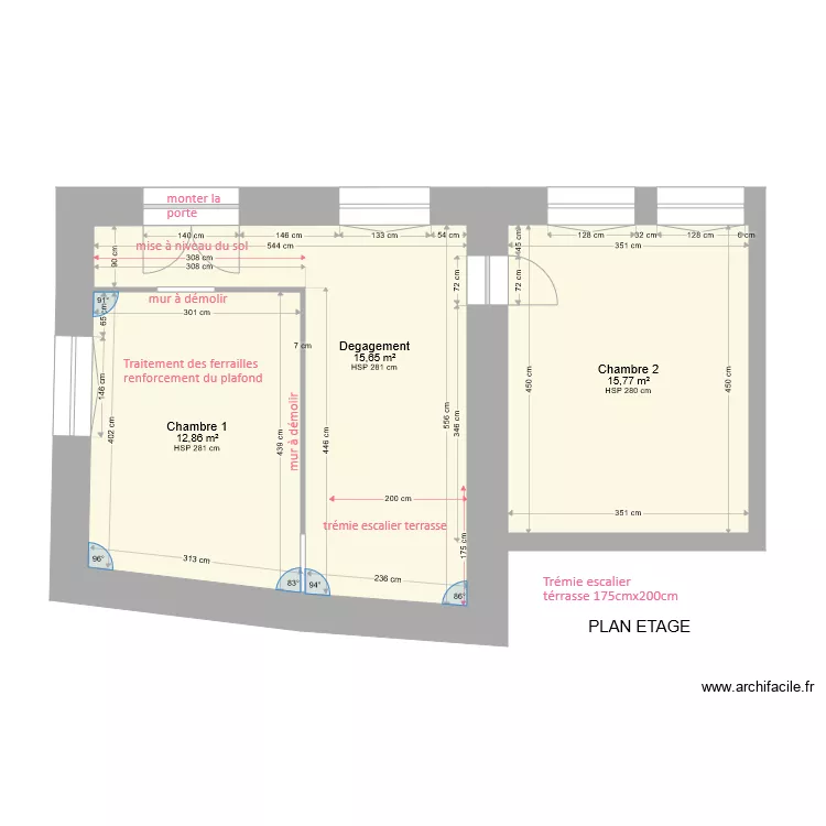 1er etage saint aubin pour ma&ccedil;on. Plan de 