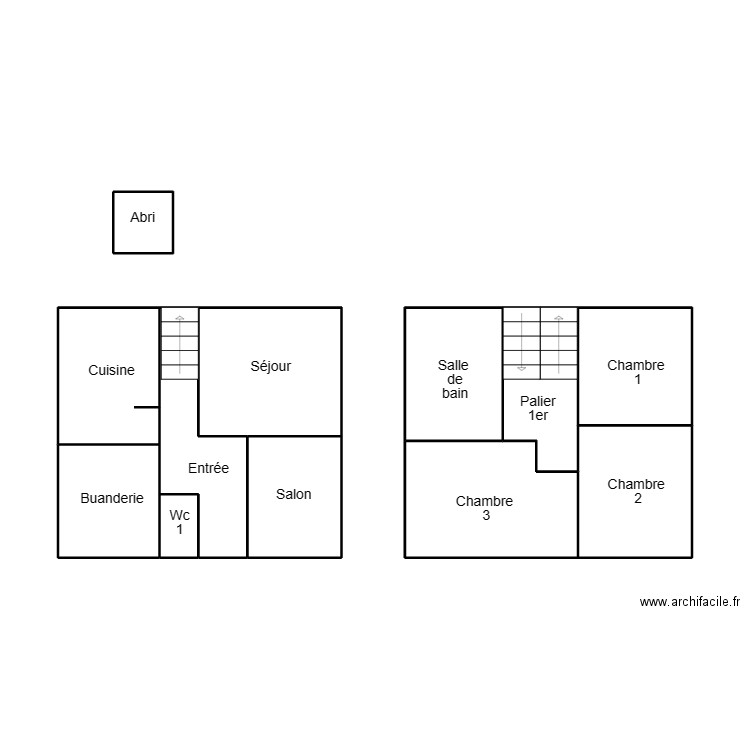 LE GUILVINEC CARIOU. Plan de 12 pièces et 43 m2