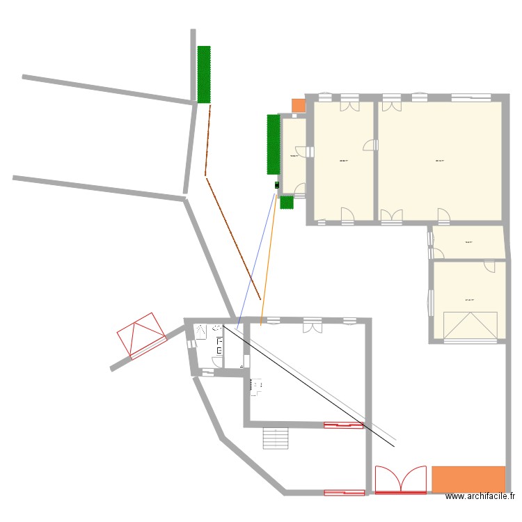 grange sermaise RDC autre escalier mur 42 Parcelle 2081. Plan de 0 pièce et 0 m2