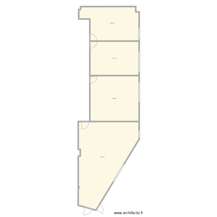 Batiment C Modif 1. Plan de 4 pièces et 211 m2