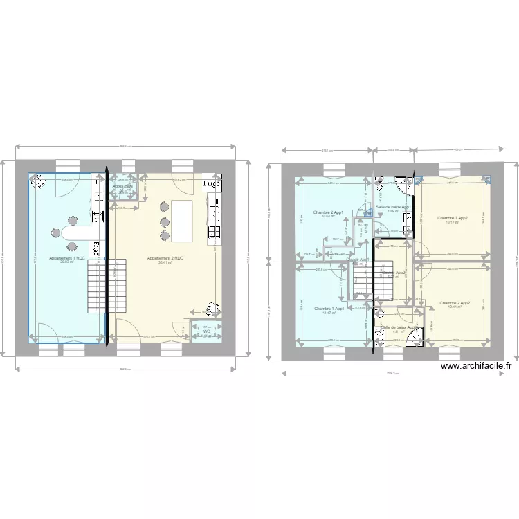 immeuble bains. Plan de 
