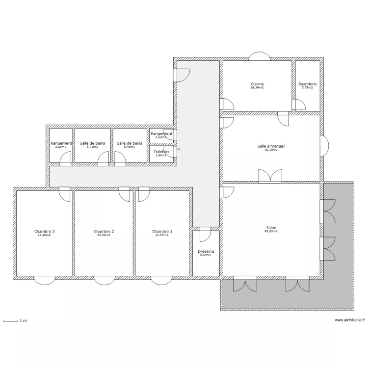 Grand T5 Terrasse Bow-Windows. Plan de 