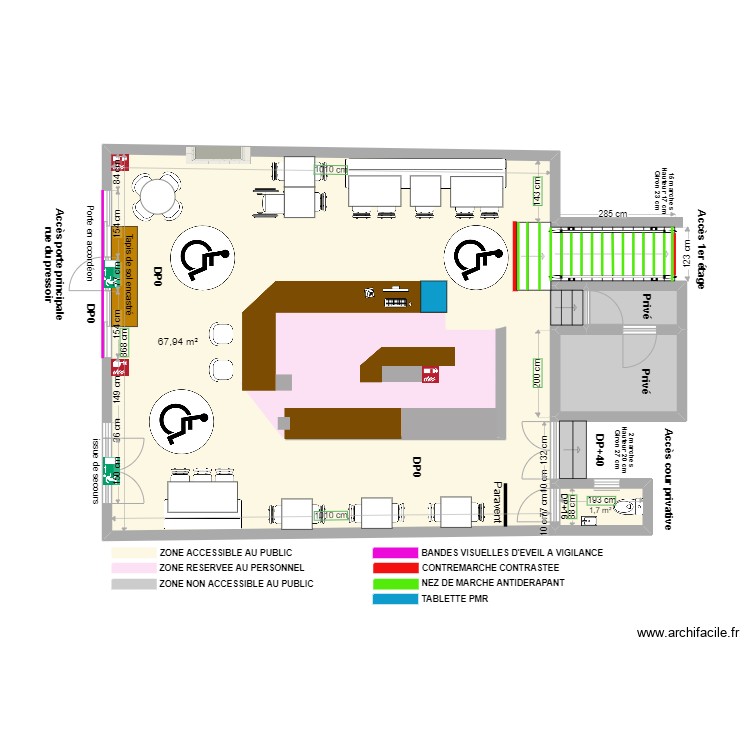 LE DRAGON CHOUQUETTE apr&egrave;s travaux RDC. Plan de 0 pièce et 0 m2