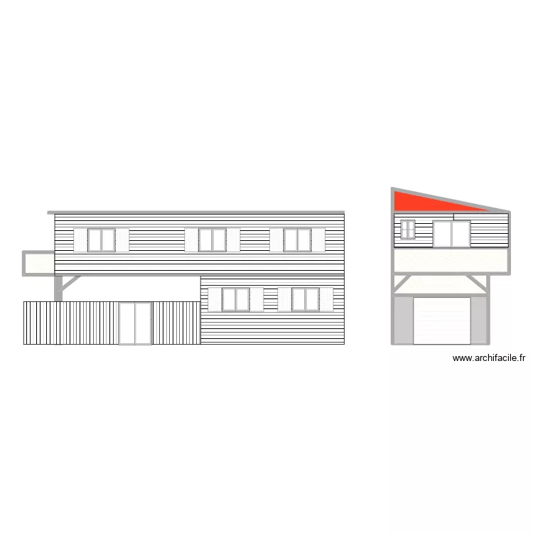 Fa&ccedil;ade Maison container 3. Plan de 