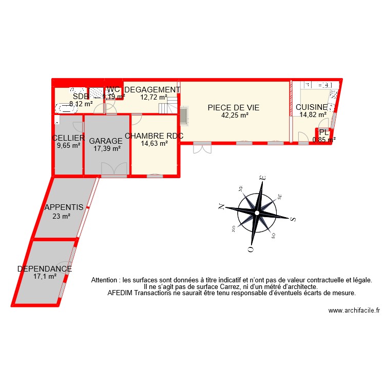 BI 11326 CAVE. Plan de 33 pièces et 320 m2