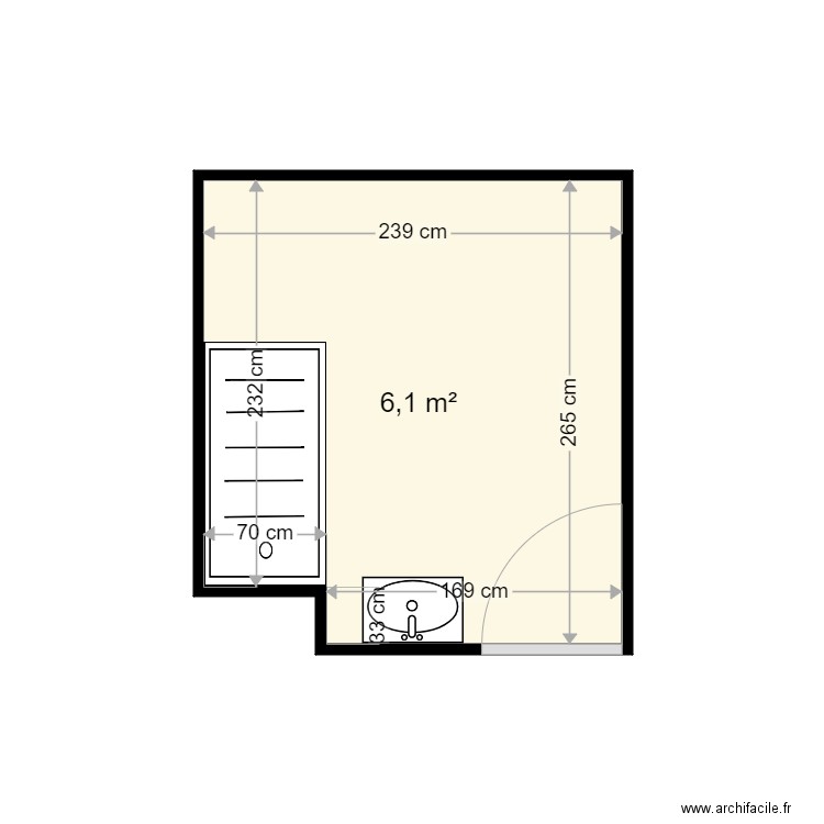 DELEVALLEZ JOEL. Plan de 1 pièce et 6 m2