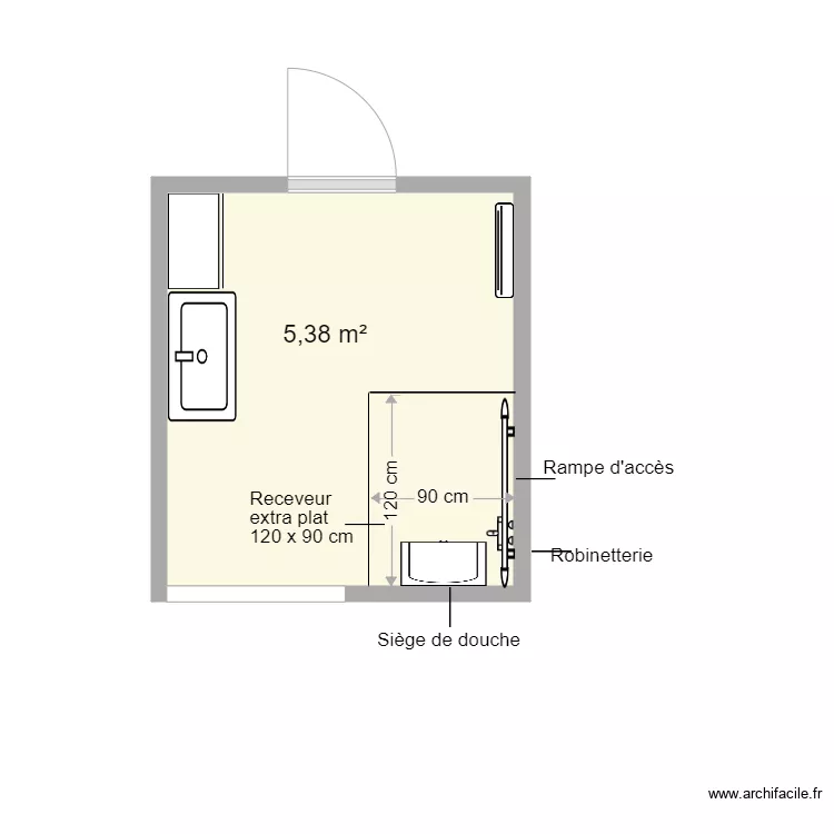 Guissard SDB projet. Plan de 