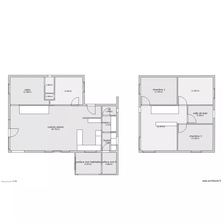 plan surfaces habitables 137.41 m&sup2;. Plan de 