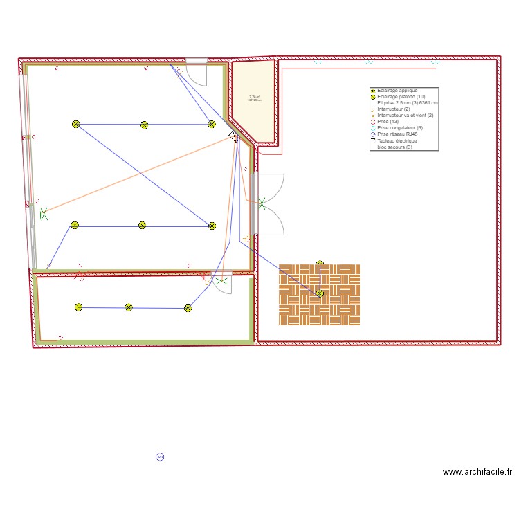 resto. Plan de 3 pièces et 272 m2