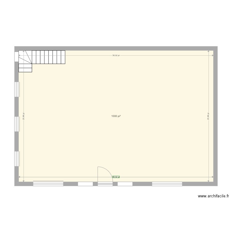 Pavillon. Plan de 1 pièce et 93 m2