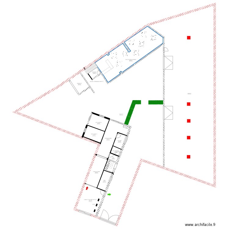 LYON 7 VIENNE. Plan de 16 pièces et 1205 m2