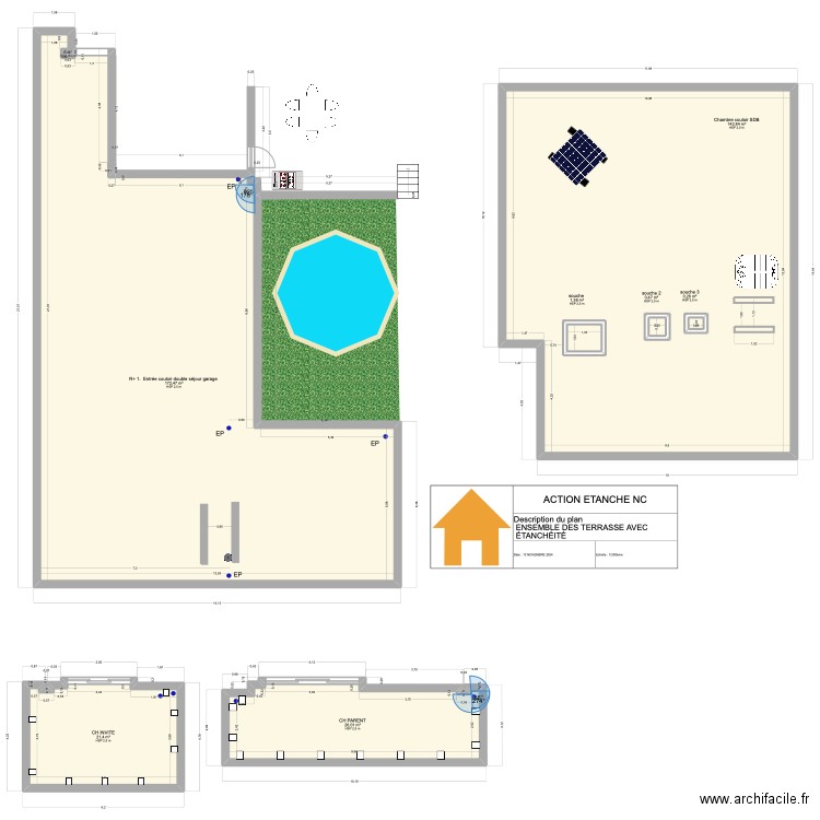 plan VILLA NZ. Plan de 8 pièces et 369 m2