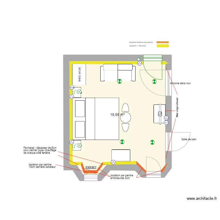 Chambre 207A. Plan de 