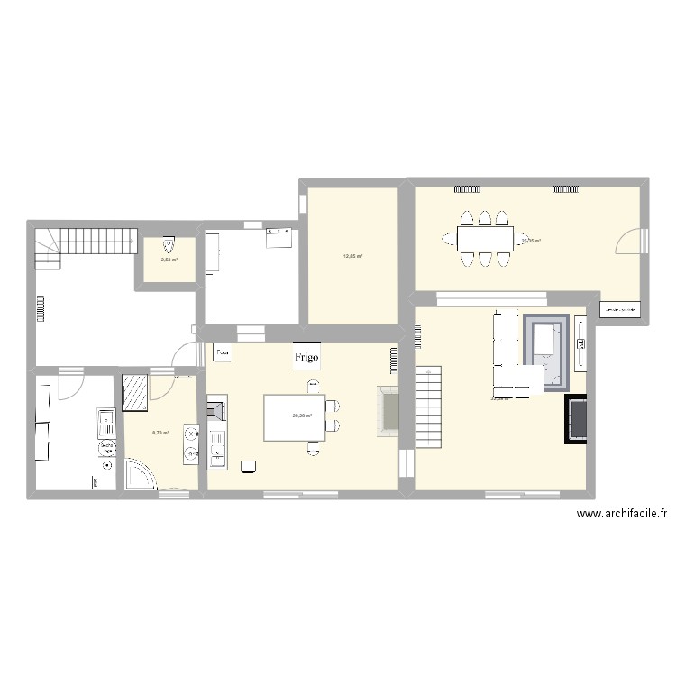 Maison 2. Plan de 6 pièces et 111 m2