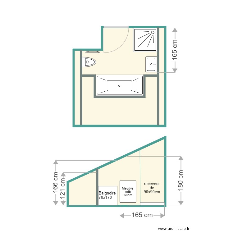 SDB SECONDI. Plan de 0 pièce et 0 m2