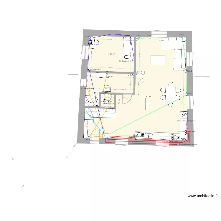 PLAN RDC 4&egrave;me VOLET Prises Nov 2022. Plan de 