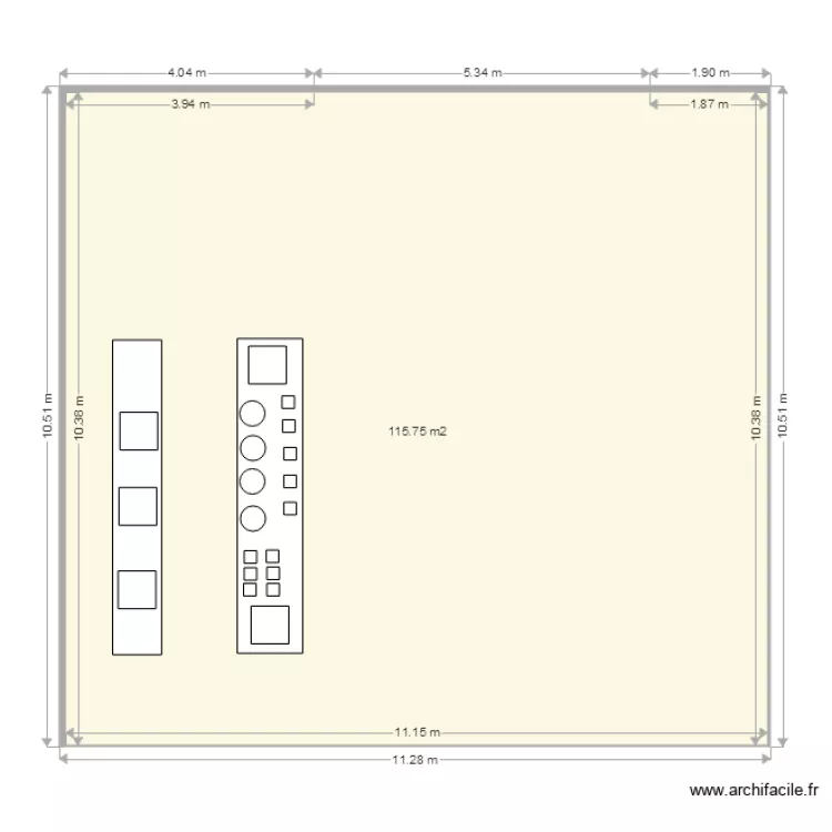 emplacement galerie. Plan de 