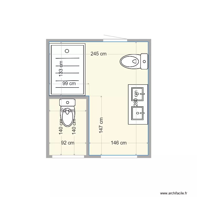 salle de bains rigaud. Plan de 