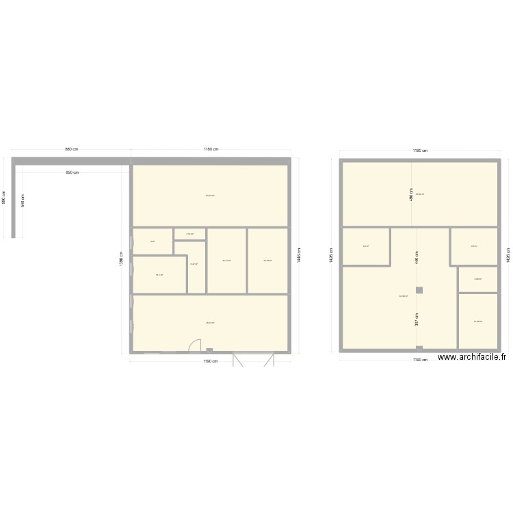 Projet Grange. Plan de 14 pièces et 313 m2