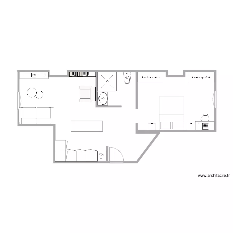 Plan modifi&eacute; Appart. Plan de 