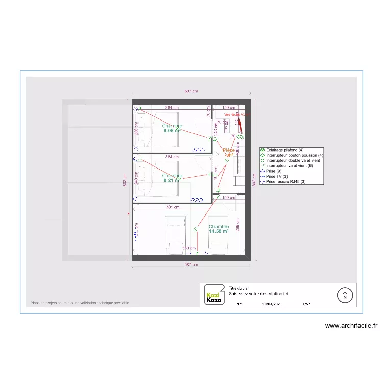 Plan electrique depot 2eme &eacute;tage. Plan de 