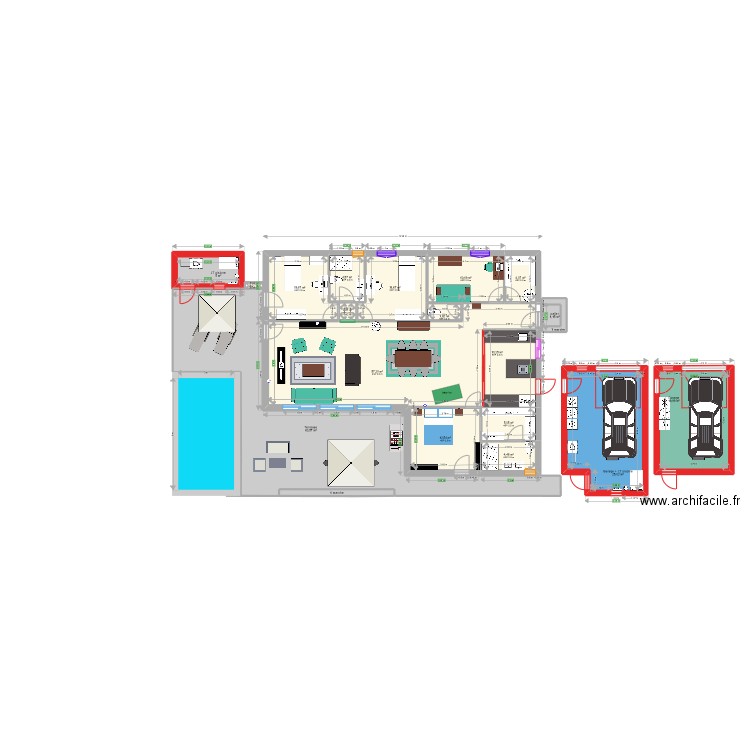 PROJET HOME LUB14 _ 12 04 2022. Plan de 20 pièces et 262 m2