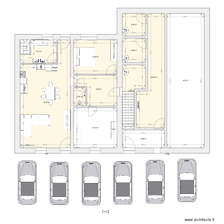 Henriville test accessibilité étage V1. Plan de 22 pièces et 339 m2