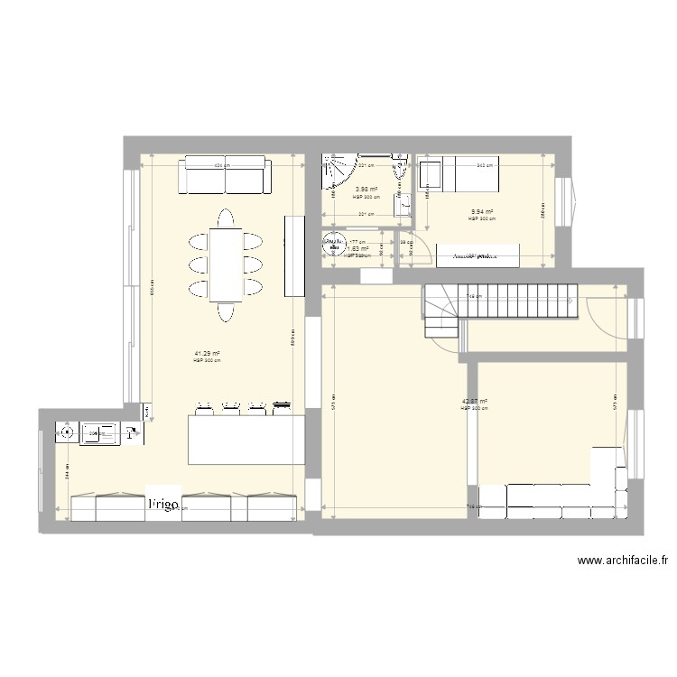 Rosoux Annexe. Plan de 5 pièces et 100 m2