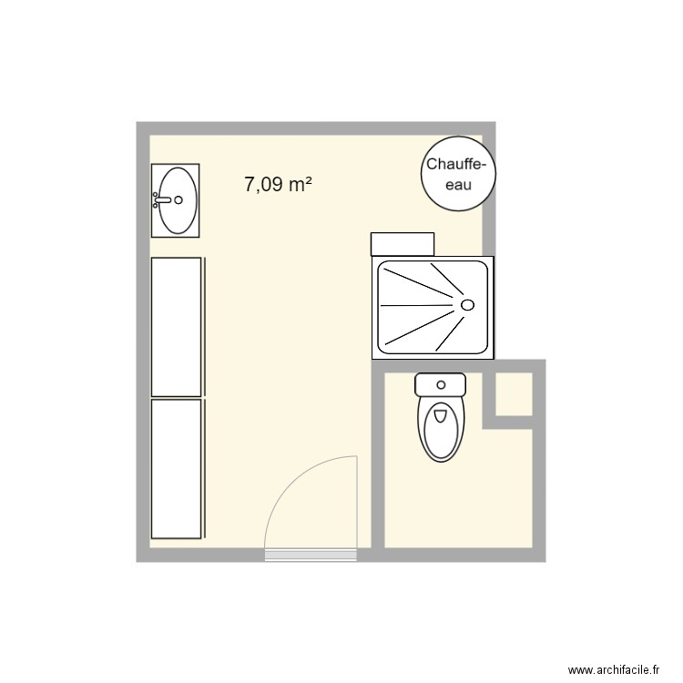 Baudier SDB existant. Plan de 0 pièce et 0 m2