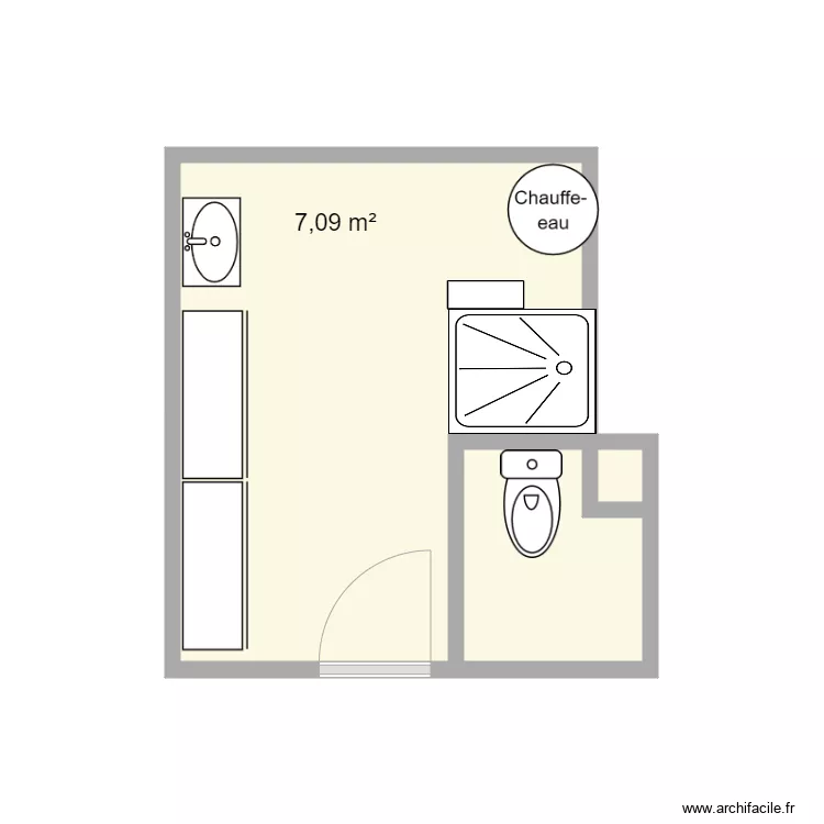 Baudier SDB existant. Plan de 