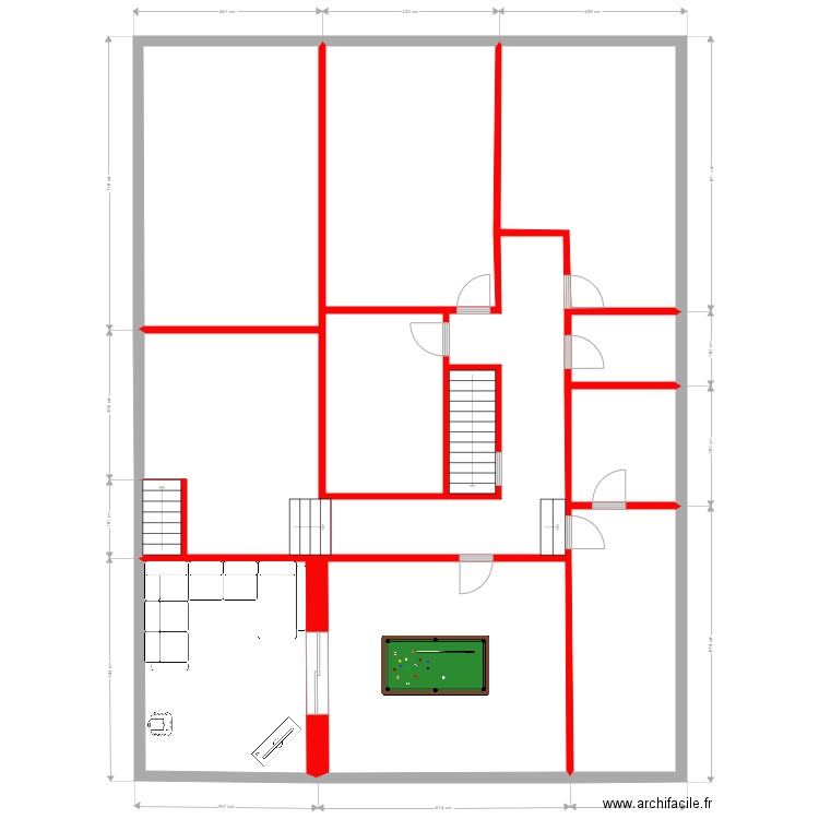 chambley 1er. Plan de 13 pièces et 216 m2