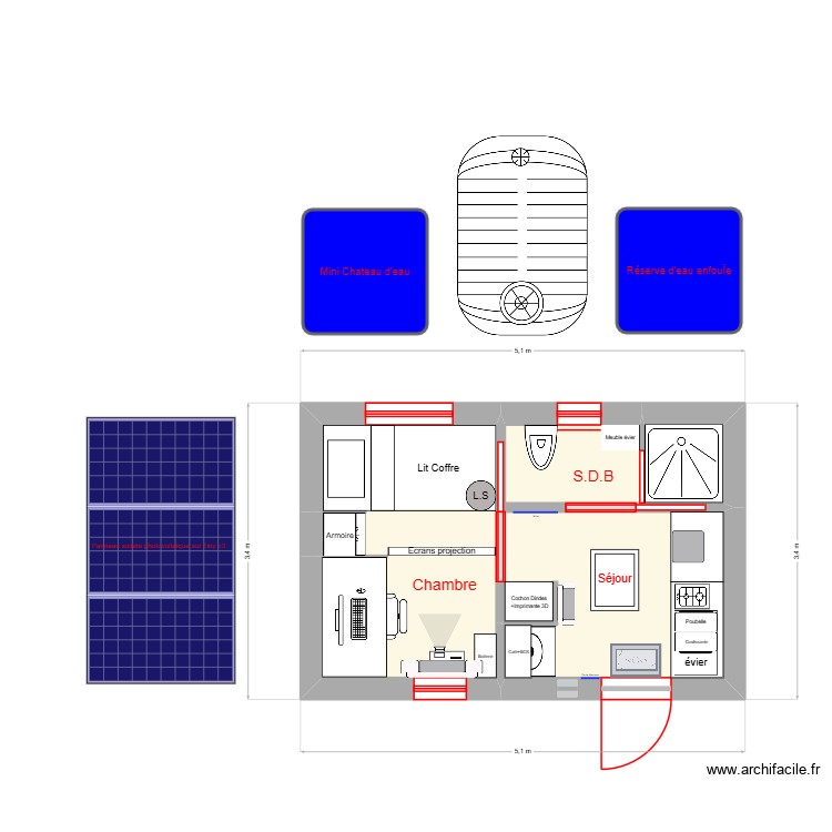 Tiny Solo. Plan de 0 pièce et 0 m2