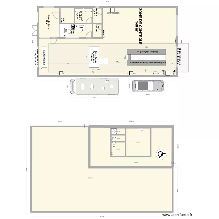 CCT VL Type b&acirc;timent 20x10. Plan de 