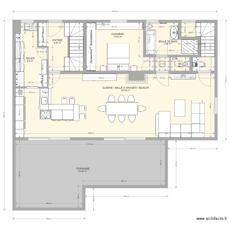 RDCH AMENAGE C. Plan de 0 pièce et 0 m2