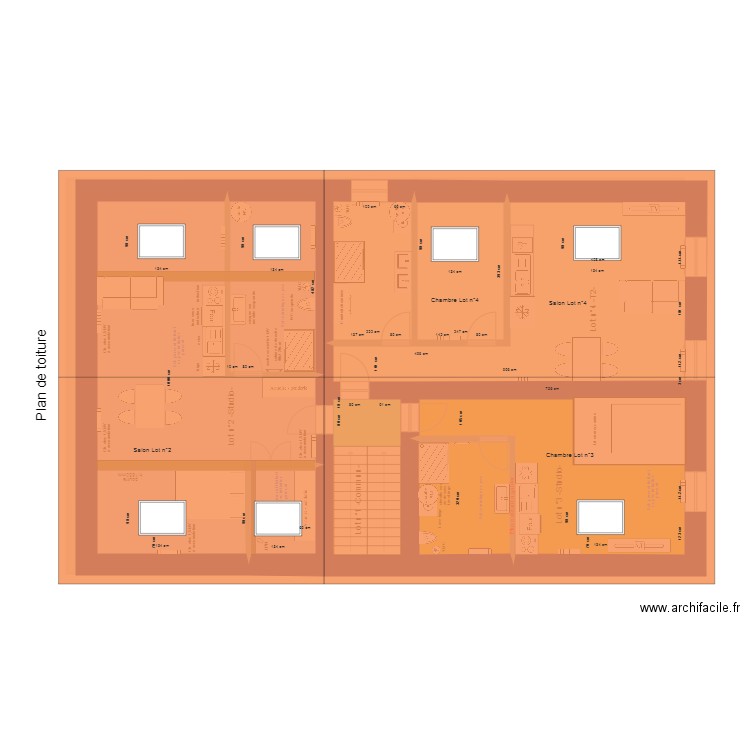 Immeuble Toiture. Plan de 0 pièce et 0 m2