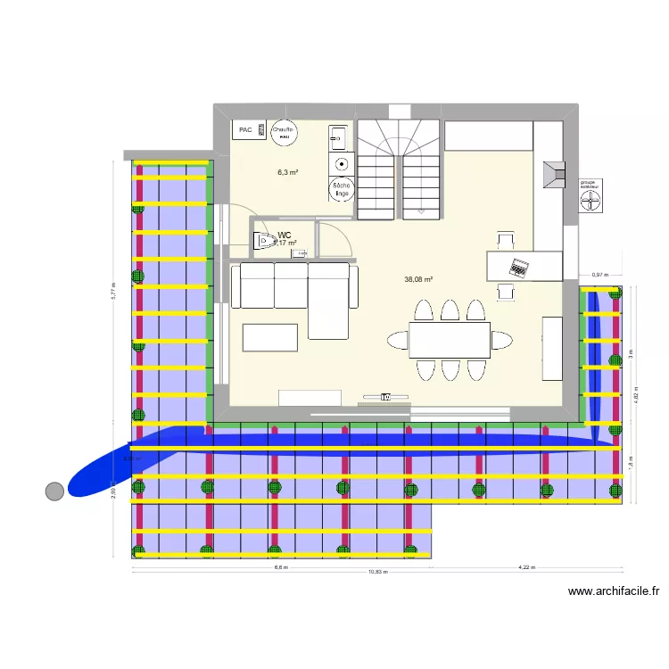 Plan terrasse platelage dalles. Plan de 