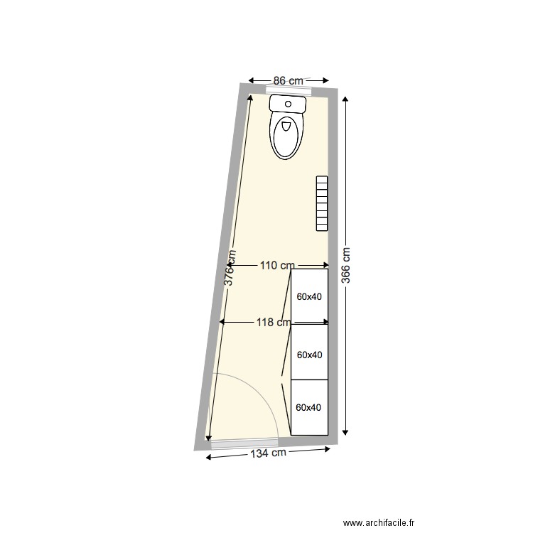 wc 3. Plan de 0 pièce et 0 m2