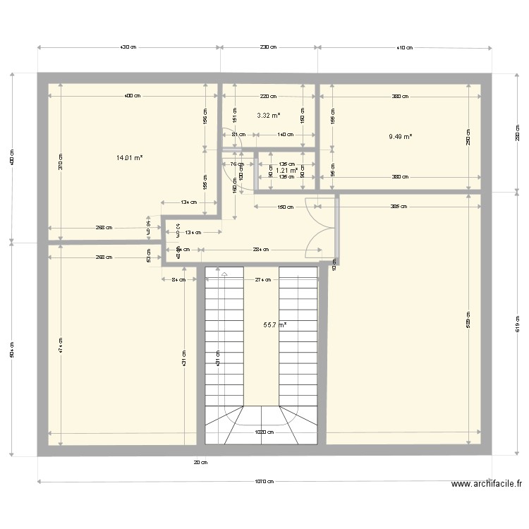 1er etage actuel. Plan de 0 pièce et 0 m2