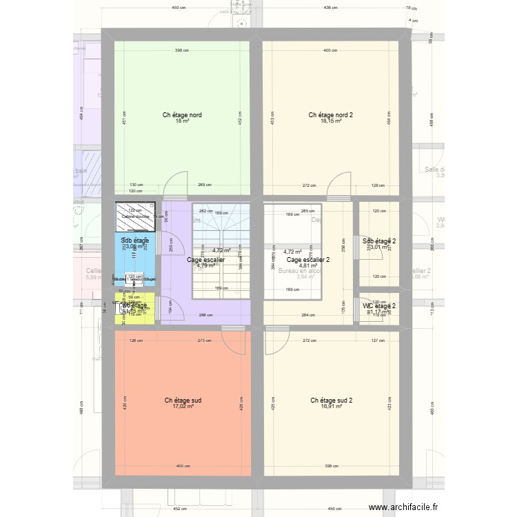 la cigale et la fourmi. Plan de 32 pièces et 346 m2