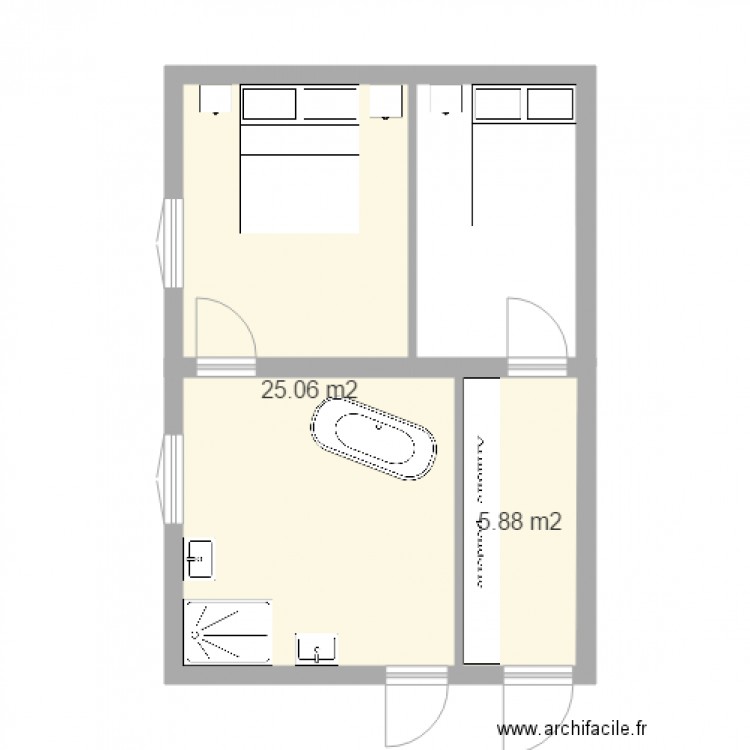 Bellecour Chambres Fond Plan D. Plan de 0 pièce et 0 m2