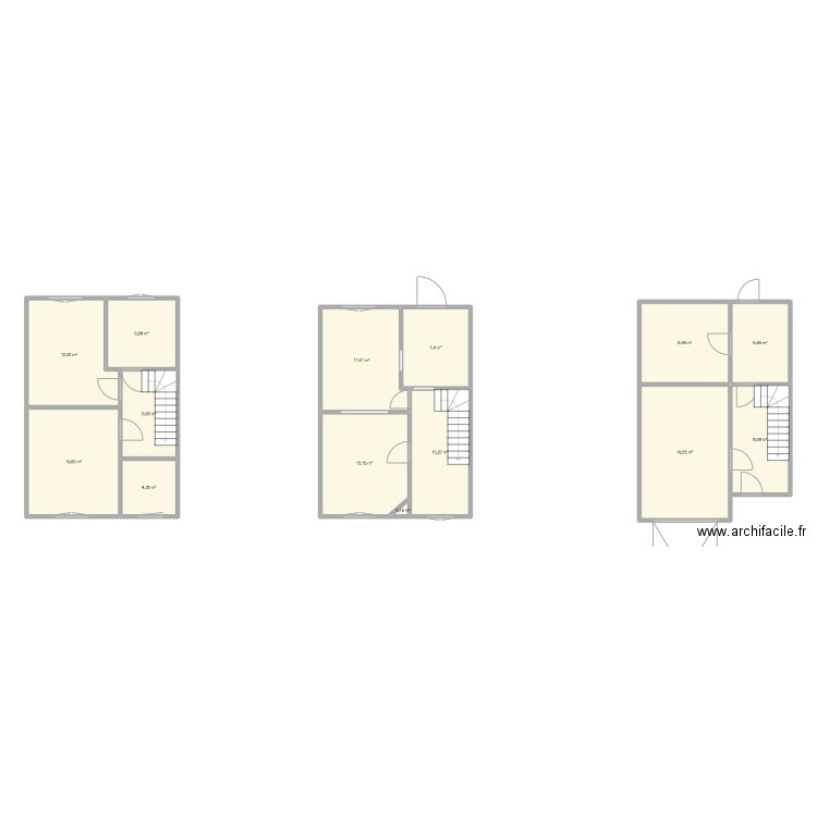 Maison 3 niveaux. Plan de 0 pièce et 0 m2