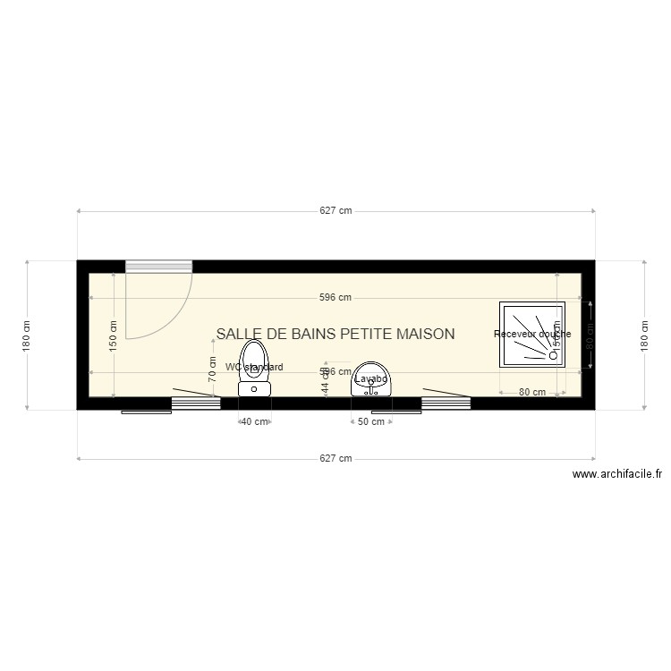 SALLE DE BAINS PETITE MAISON 2. Plan de 0 pièce et 0 m2