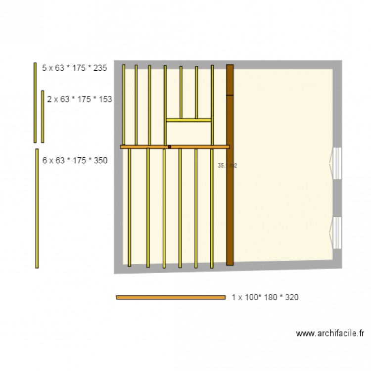 2eme etage mise en place solive. Plan de 0 pièce et 0 m2