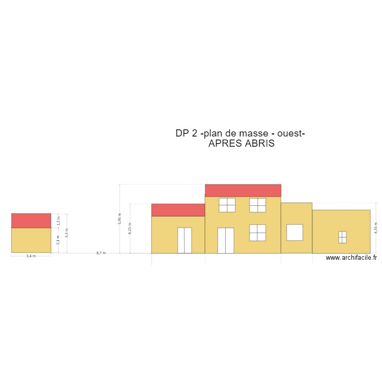 DP2- plan de masse -OUEST- APRES ABRIS apres refus. Plan de 0 pièce et 0 m2