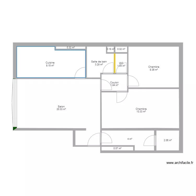 Appart capyeron. Plan de 