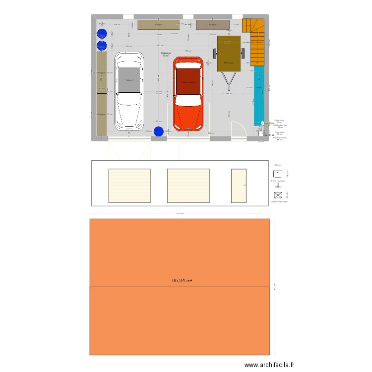 Garage 70m2. Plan de 0 pièce et 0 m2