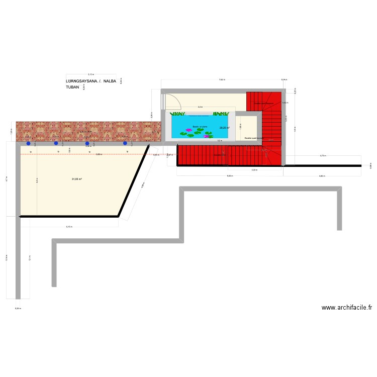 LUANGSAYSANA.      NALBA. Plan de 2 pièces et 60 m2