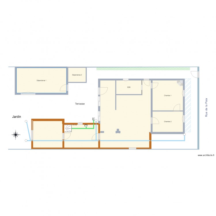 Plan des canalisations pluviales et usées. Plan de 0 pièce et 0 m2