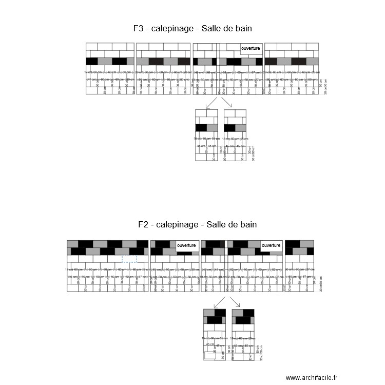 Anna calepinage SDB F2 /F3. Plan de 0 pièce et 0 m2